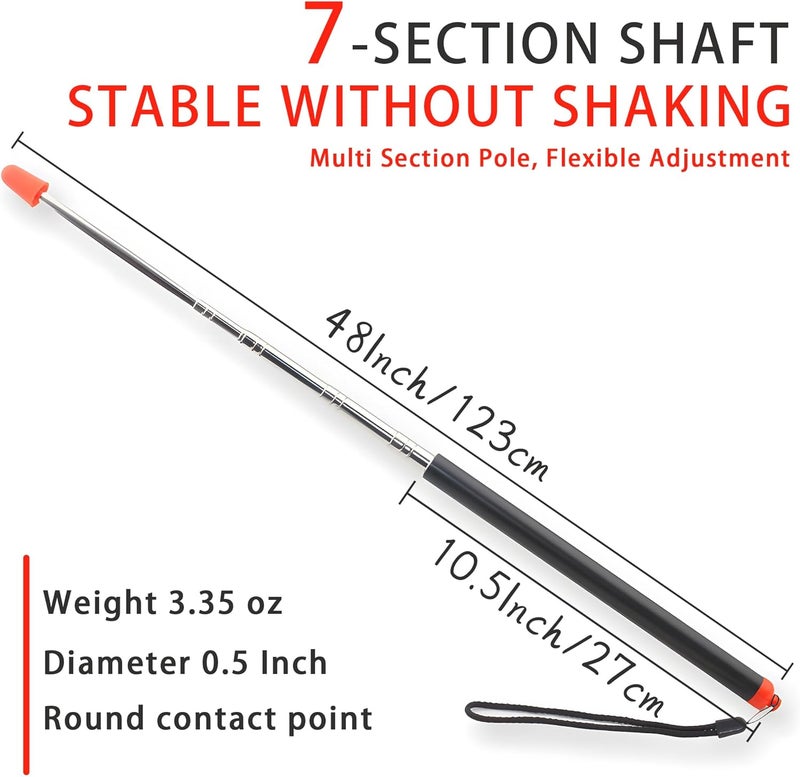 LYMXsd Handheld Presenter ClassroomWhiteboard Pointer，Retractable Pointer, Pointer Telescoping Pointer Stick for Classroom Presentation Pointer Teacher Pointer Stick (Retractable 47 in) - Image 2